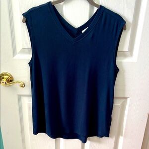 Sleeveless Navy Blue Top